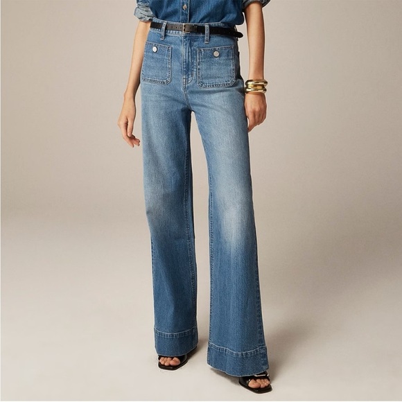 J. Crew Denim - J. Crew High Rise Sailor Denim Trouser Wide Leg Jeans in 1996 Semi Stretch-31x32